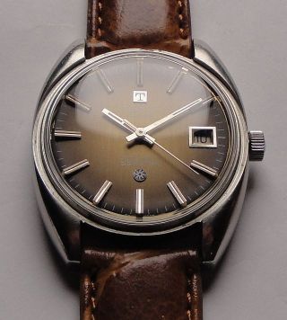 Vintage Armbanduhr Automatic Tissot Seastar In Edelstahl Mit Braunem Zifferblatt Bild