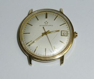 Herren Armbanduhr Uhr Eterna Matic Automatic Datum 585/14 Karat Gold Bild