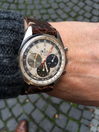 Zenith El Primero,  Reference A386 Stainless Steel Automatic Chronograph,  Nos Bild