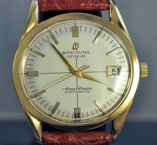 Breitling Transocean Automatik Chronometer Massiv Gold B126 Bild