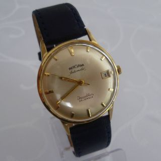 Vintage Bergana Herren Armbanduhr Automatic,  25 Jewels,  Vergoldet Bild