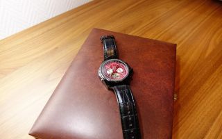 Avation Xxl Automatik Herren Uhr Großdatum Schwarz Rot Lederband Ungetragen Bild