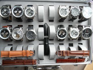Aus Nachlass 12 Stück He - Armbanduhren Mit Lederband,  Tlw. Bild