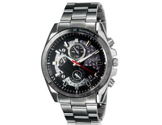 Diniho 8013g Herren Armbanduhr Handaufzug Wrist Watch Edelstahl Armband Schwarz Bild