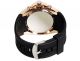 V0048 Herren Armbanduhr Wrist Watch Handaufzug Mit Kalender Gummi Band Golden Armbanduhren Bild 3