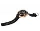 V0048 Herren Armbanduhr Wrist Watch Handaufzug Mit Kalender Gummi Band Golden Armbanduhren Bild 4