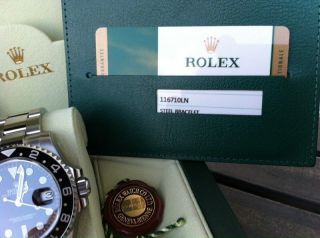 Rolex Gmt Master Ii Ref.  116710 Ln / Verklebt / Aus 10/2014 Box Papiere Bild