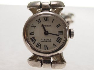Damen Armbanduhr Dugena 835/ - Silber 1970 Analog Mechanisch Handaufzug Retro Deut Bild