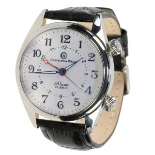 Herren - Armbanduhr Constantin Weisz Handaufzug Alarm Edelstahl Lederband Bild