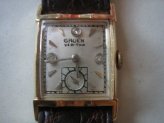 Gruen - Very Thin 14 Karat Armbanduhr,  Diamanten Bild