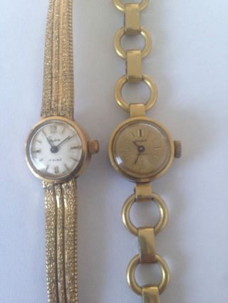 2 Alte Glashütte Damen Armbanduhren Double' Gub Bild