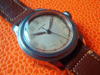 Longines Militär Military Watch With Stepped Case And Big Crown Bild