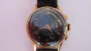 Armbanduhr Chronographe Suisse 750 Gold Echt Vintage Bild