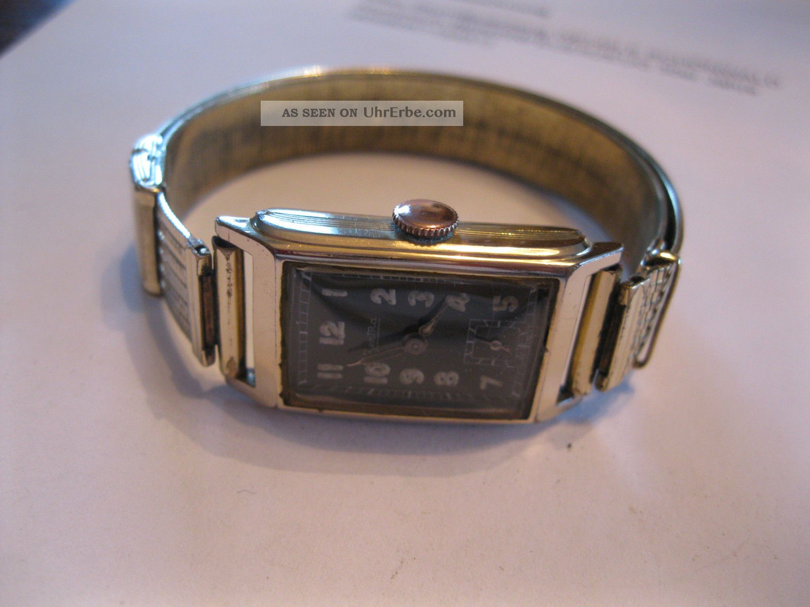 Schöne,  Alte Armbanduhr Rechteckig Zentra 40er Jahre Mech.  Werk Gold - Double 20 Mk Armbanduhren Bild