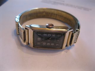 Schöne,  Alte Armbanduhr Rechteckig Zentra 40er Jahre Mech.  Werk Gold - Double 20 Mk Bild