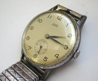 Vintage Armbanduhr Tanis Swiss Made 1940er Jahre Mechanisch Schraubenunruh Bild
