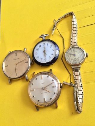 Vintage Armbanduhren & Taschenuhr 0,  800er Silber,  Handaufzug - Timex,  Lucerne, . Bild