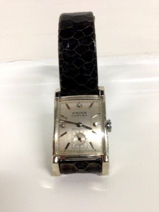 Weissgold - Uhr Klassisch Elegant Von Gruen - Vintage 1930 - 1940 Schweizer Qualität Bild
