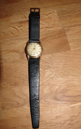 Berg Hau Uhr Armbanduhr 17 Rubins Leder Aus Den 60er Jahren Top Rarität Vintage Bild