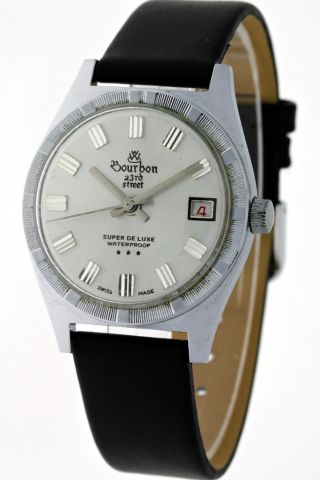 Vintage Bouron 23rd Street De Luxe Herren Armbanduhr Handaufzug - 70ies Bild