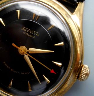 Schöne Schwarze Provita Uhr - Handaufzug - Mechanisch Bild