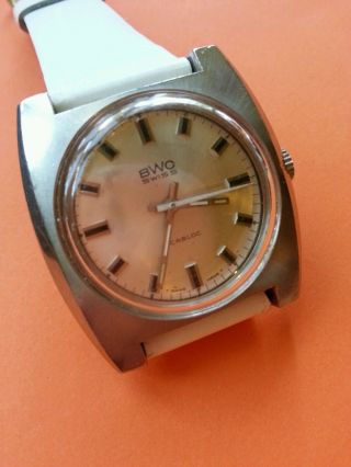 Vintage Bwc Handaufzug Uhr / Edelstahlgehäuse Bild