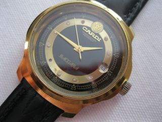 Alte Mechanische Armbanduhr Cardi Baccara Chronoscope 17 Jewels Datum Handaufzug Bild