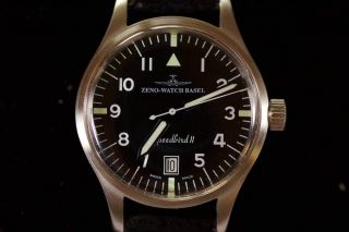 Zeno Watch Basel Speedbird Ii Limited Edition Handaufzug Swiss Made Fliegeruhr Bild