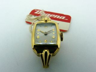 Armbanduhr Dugena Werk 694 / Bifora 55 Handaufzug 585/ Gold Mit Kordelanstoss Bild