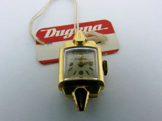 Armbanduhr Dugena As 976 Handaufzug 585/ Gold Mit Kordelanstoss Bild