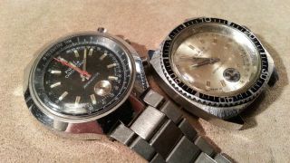 2 Vintage Ruhla Taucheruhr Chronograph Diver Made In Ddr Fuer Bastler Bild
