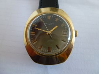 Poljot Armbanduhr 14 K.  Vergoldet Datumsanzeige Bild
