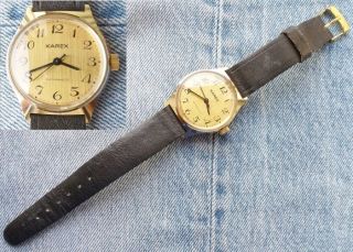 Karex Ruhla Umf 24 Armbanduhr Herren Herrenuhr Uhr Vergoldet Vintage Bild