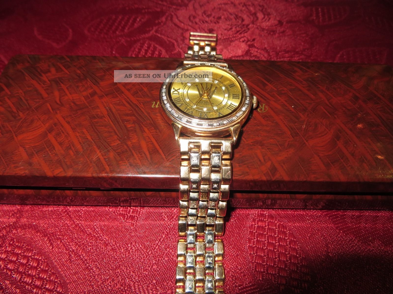 Rolex Herren Armband Uhr (14 Karat) Massiv Gold Und Diamanten