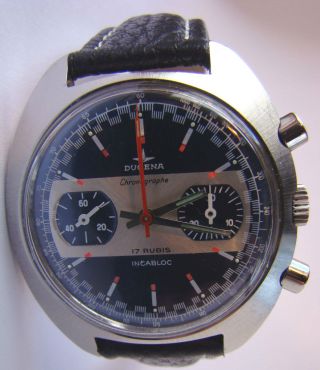 Dugena Uhr Racing Chronograph Valjoux 7733 Aus Den 70er Bild