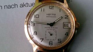 Armbanduhr Herma Antichoc Vergoldet Bild