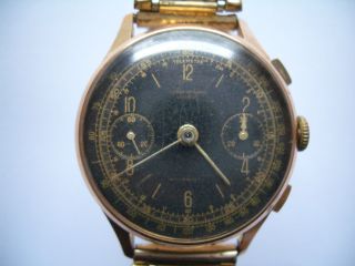 18k 750er Gold Armbanduhr Chronographe Suisse Bild