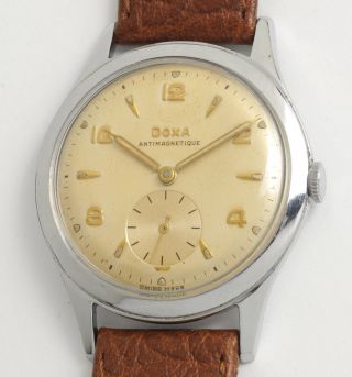 Doxa Antike Schweizer Armbanduhr: 60 Jahre Alt.  Swiss Made Vintage Watch.  1954. Bild