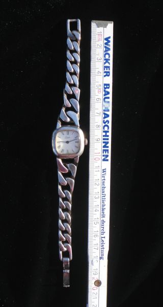 Vintage Quinn Damenuhr 925er Silber Panzerband 60er Jahre Design 74g Armbanduhr Bild