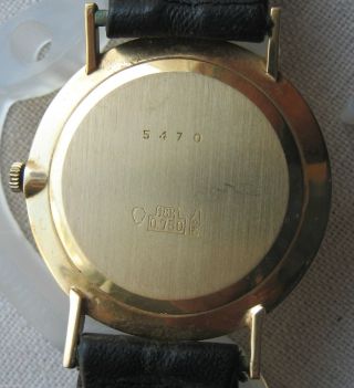 18k Gold 750 Golana Swiss 0,  750 Echt ' 60s Classic Hau Uhr 17jw LÄuft Rar 34x39mm Bild