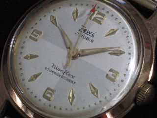 Zewi Herren - Armbanduhr Mech.  Handaufzug 21 Rubis Vergoldet Zentrale Rote Sekunde Bild