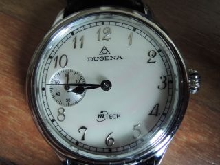 Dugena M Tech Handaufzug Perlmutt Ref 4168100 Herren Armbanduhr Bild