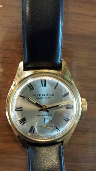Uhr Armbanduhr Alte Kienzle Markant Mechanisch Handaufzug Bild