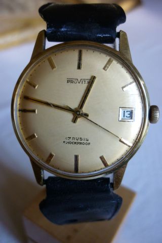 Herrenuhr Provita 17 Jewels Mechanisch Handaufzug Uhr Armbanduhr Bild