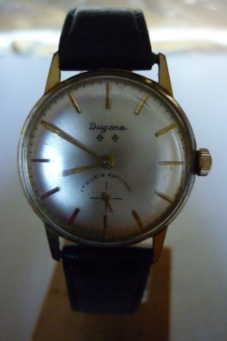 Herrenuhr Dugena 17 Rubis Mechanisch Handaufzug Uhr Armbanduhr Bild