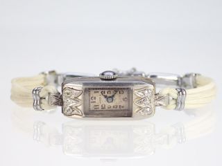 Art Deco Damen Platin Armbanduhr Mit Diamanten Doxa Bild