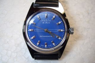 Ruhla De Luxe Nos Alte Herren Armbanduhr 70 ' Er J.  Umf Kaliber Sehr Guter Zust. Bild