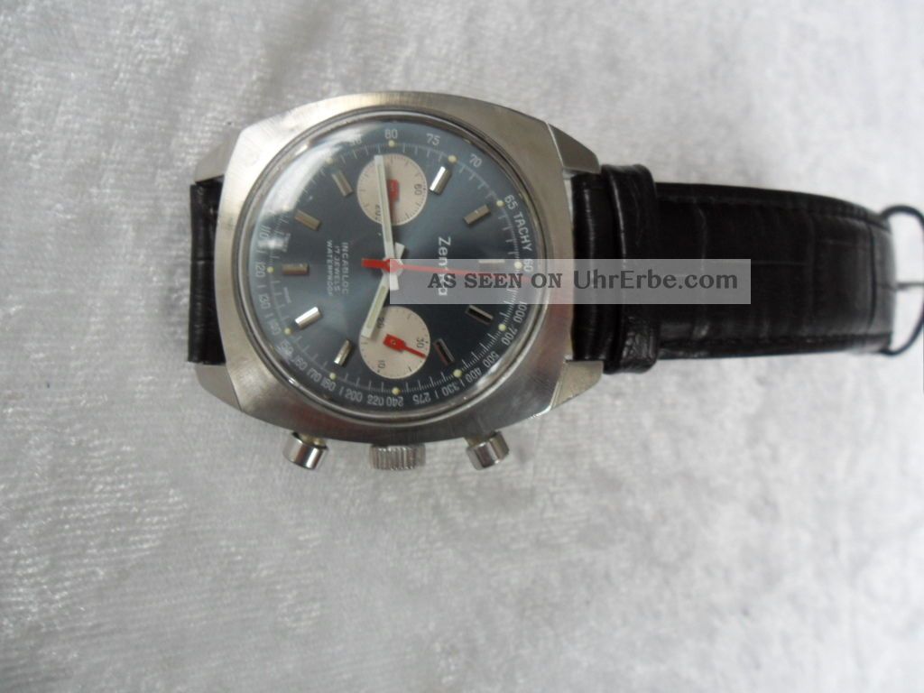 Zentra Chronograph Edelstahl Mechanisch 70 Jahre Armbanduhren Bild