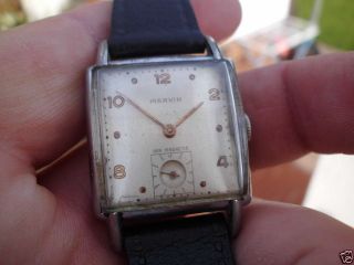 Alte Armbanduhr Marvin - Mechanisch Mit Sekunde Bei Der 6 - Swiss Made Bild