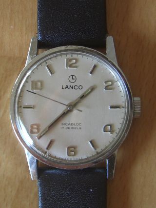 Lanco Herren Armbanduhr Stahlgehäuse,  Weißes Zifferblatt,  Werk Lanco 1003n Top Bild